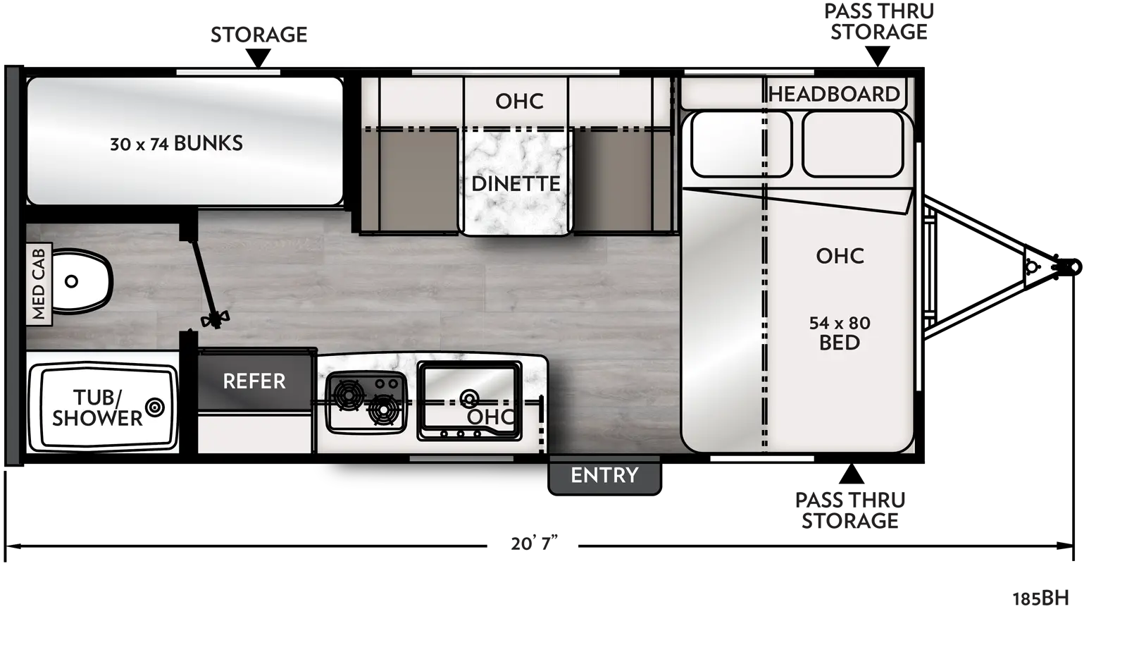 Apex Nano 185BH Floorplan